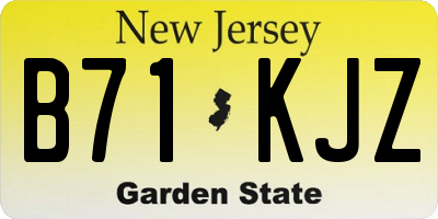NJ license plate B71KJZ