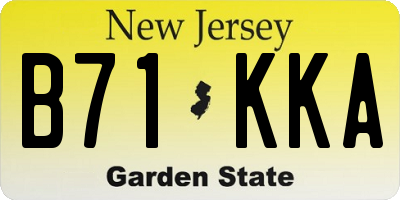 NJ license plate B71KKA