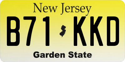 NJ license plate B71KKD