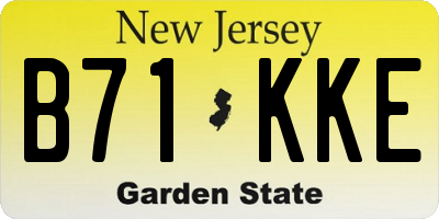 NJ license plate B71KKE