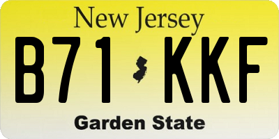 NJ license plate B71KKF