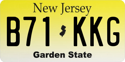 NJ license plate B71KKG