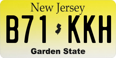 NJ license plate B71KKH