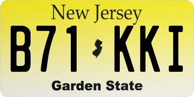 NJ license plate B71KKI
