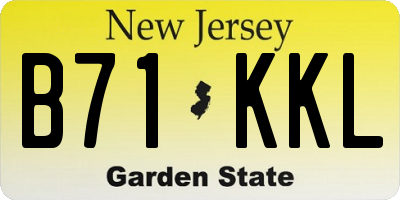 NJ license plate B71KKL