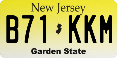 NJ license plate B71KKM