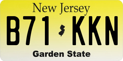 NJ license plate B71KKN