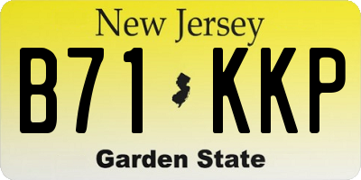 NJ license plate B71KKP
