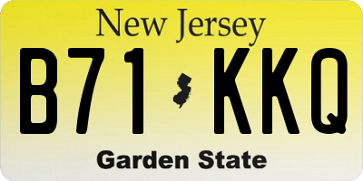 NJ license plate B71KKQ