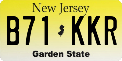 NJ license plate B71KKR