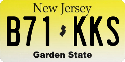 NJ license plate B71KKS