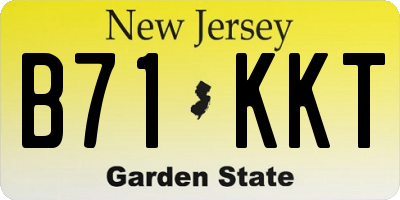 NJ license plate B71KKT