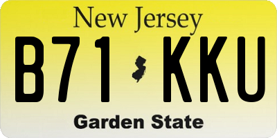NJ license plate B71KKU