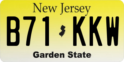 NJ license plate B71KKW