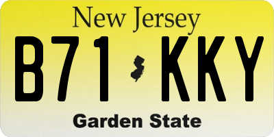 NJ license plate B71KKY