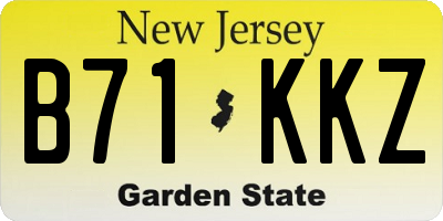 NJ license plate B71KKZ