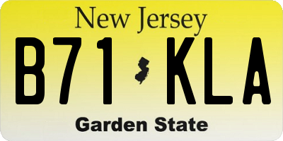 NJ license plate B71KLA