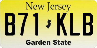 NJ license plate B71KLB
