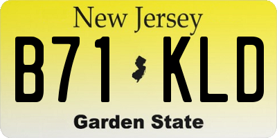 NJ license plate B71KLD