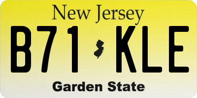 NJ license plate B71KLE