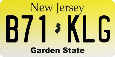 NJ license plate B71KLG