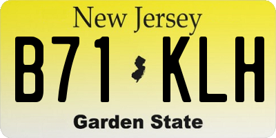 NJ license plate B71KLH