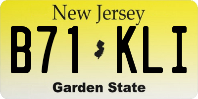 NJ license plate B71KLI
