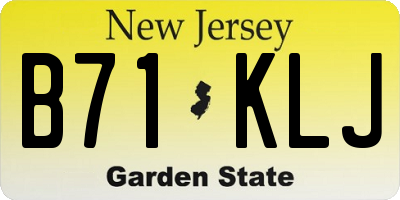 NJ license plate B71KLJ