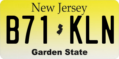 NJ license plate B71KLN