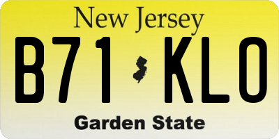 NJ license plate B71KLO