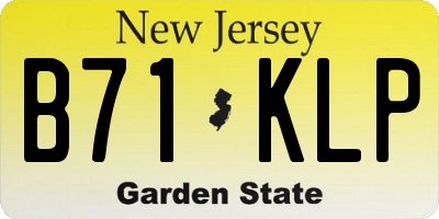 NJ license plate B71KLP