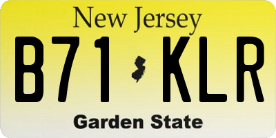 NJ license plate B71KLR