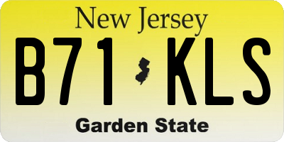 NJ license plate B71KLS