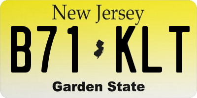 NJ license plate B71KLT