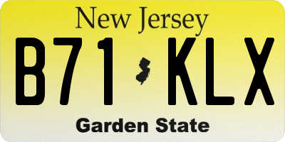 NJ license plate B71KLX