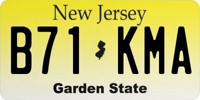NJ license plate B71KMA