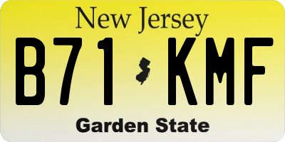 NJ license plate B71KMF