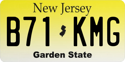 NJ license plate B71KMG