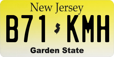 NJ license plate B71KMH