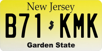 NJ license plate B71KMK