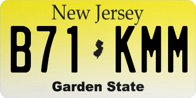 NJ license plate B71KMM