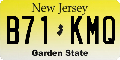 NJ license plate B71KMQ