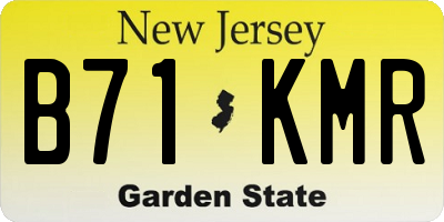 NJ license plate B71KMR