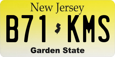 NJ license plate B71KMS