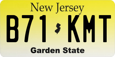 NJ license plate B71KMT