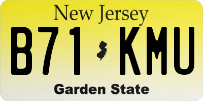 NJ license plate B71KMU