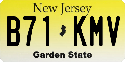 NJ license plate B71KMV