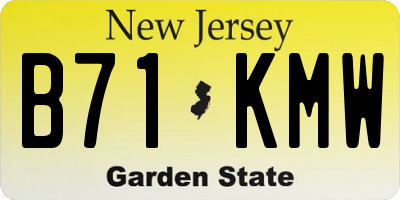 NJ license plate B71KMW