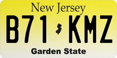 NJ license plate B71KMZ