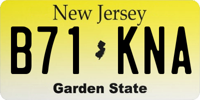NJ license plate B71KNA